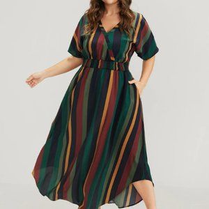 Bloom Chic Striped Maxi Dress Bold Colors